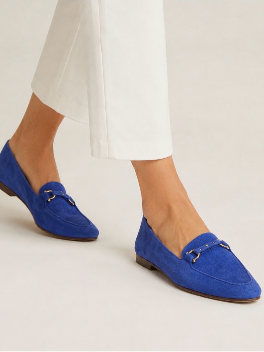 Talbots Francesca Cobalt Blue Suede Horsebit Driving Loafers Size 8.5